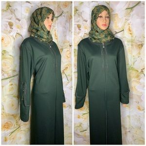 dark green Abayah.